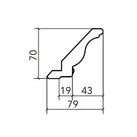 Карниз верхний из МДФ в дубовой текстуре с накаткой из древесной пасты 50